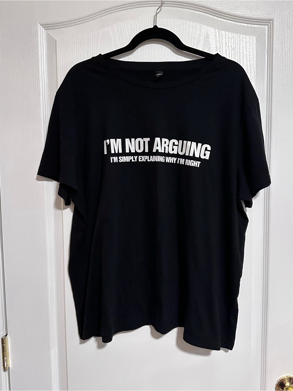 🖤 SHEIN Curve Funny Graphic Tee 3XL “I’m Not Arguing” Shirt 😂✨